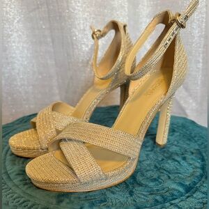 NWT Gold Strappy Heels